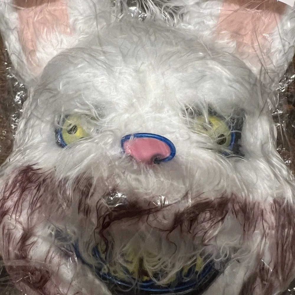 Cosplay‎ Rabbit Mask Halloween Scary Bunny Bloody Plush Animal Head Tested Props